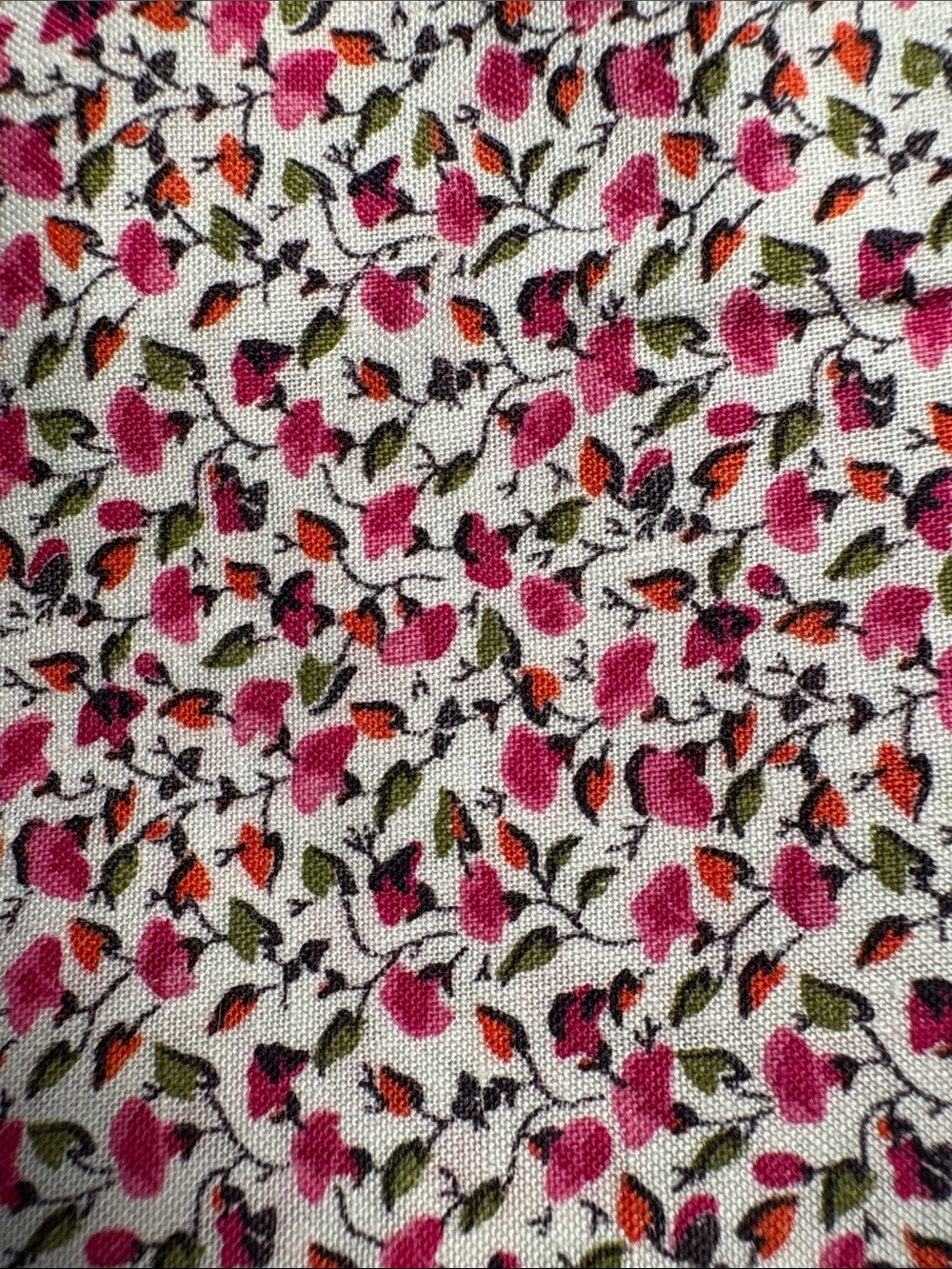 Vintage Floral Pink & Green Micro Print quilting Fabric. LL